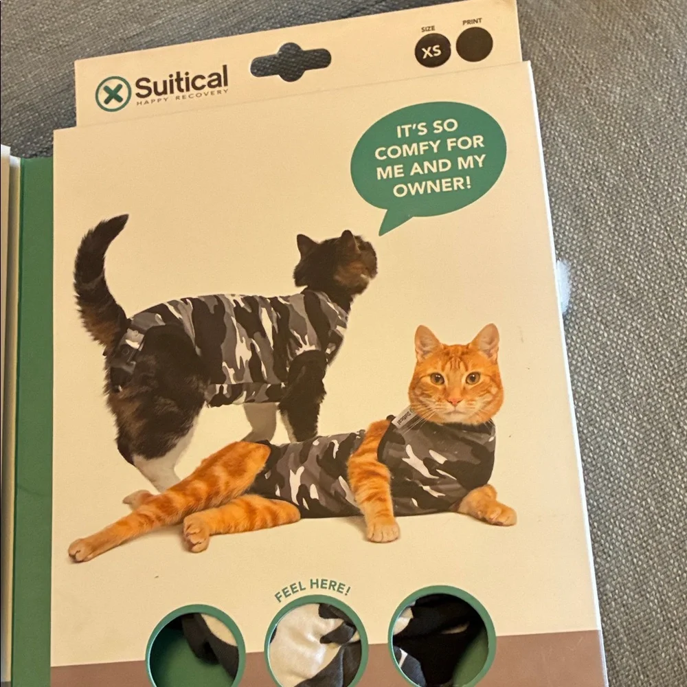 Recovery Suit for Cats - Black Camouflage